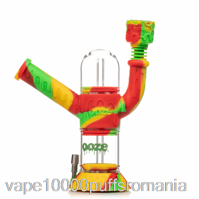 Vape Romania Ooze Cranium Silicon țeavă De Apă Rasta (verde / Roșu / Galben)